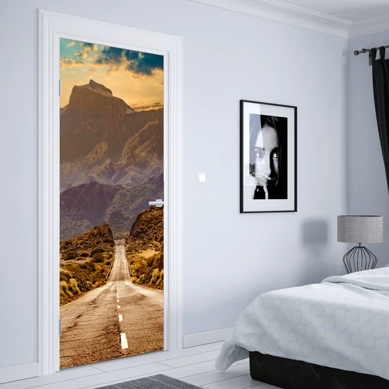 Türaufkleber straße in die berge auf Teneriffa