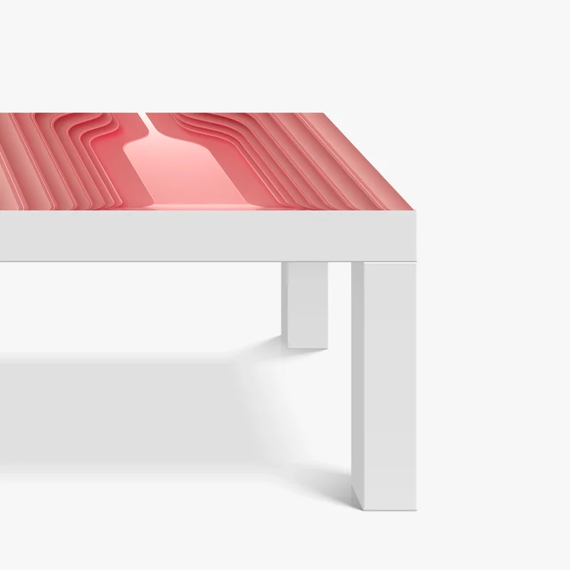 Tischaufkleber und Schreibtischaufkleber zeitgenössisches korallenrosa architekturmotiv