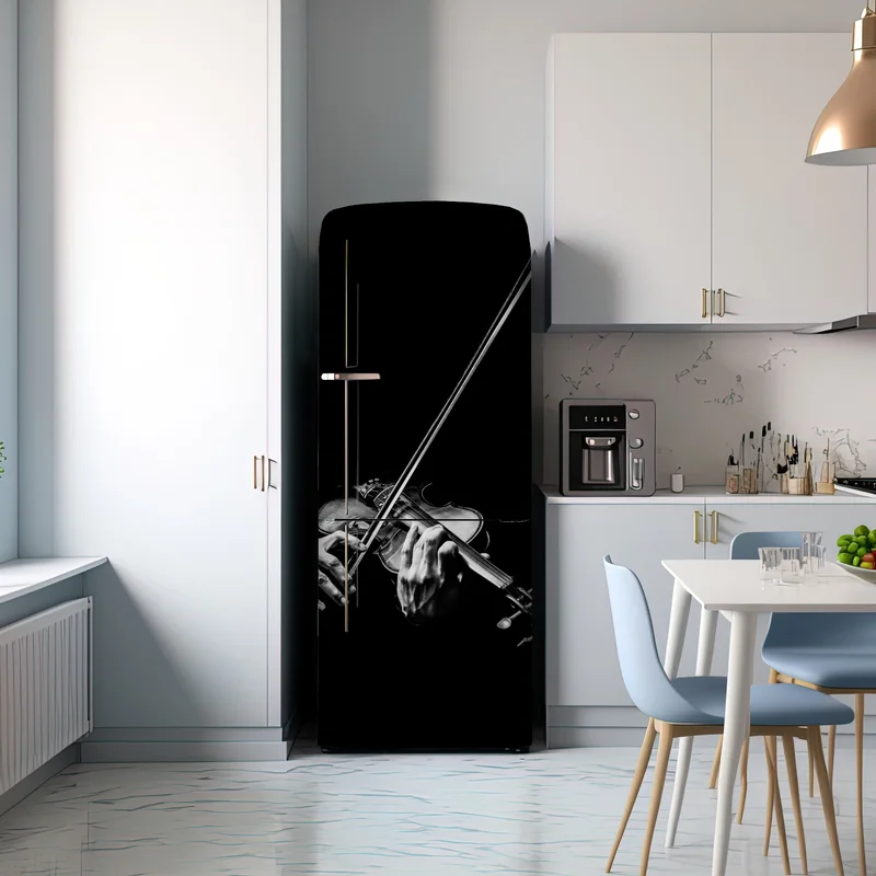 Kühlschrankaufkleber monochrome hände eines geigers