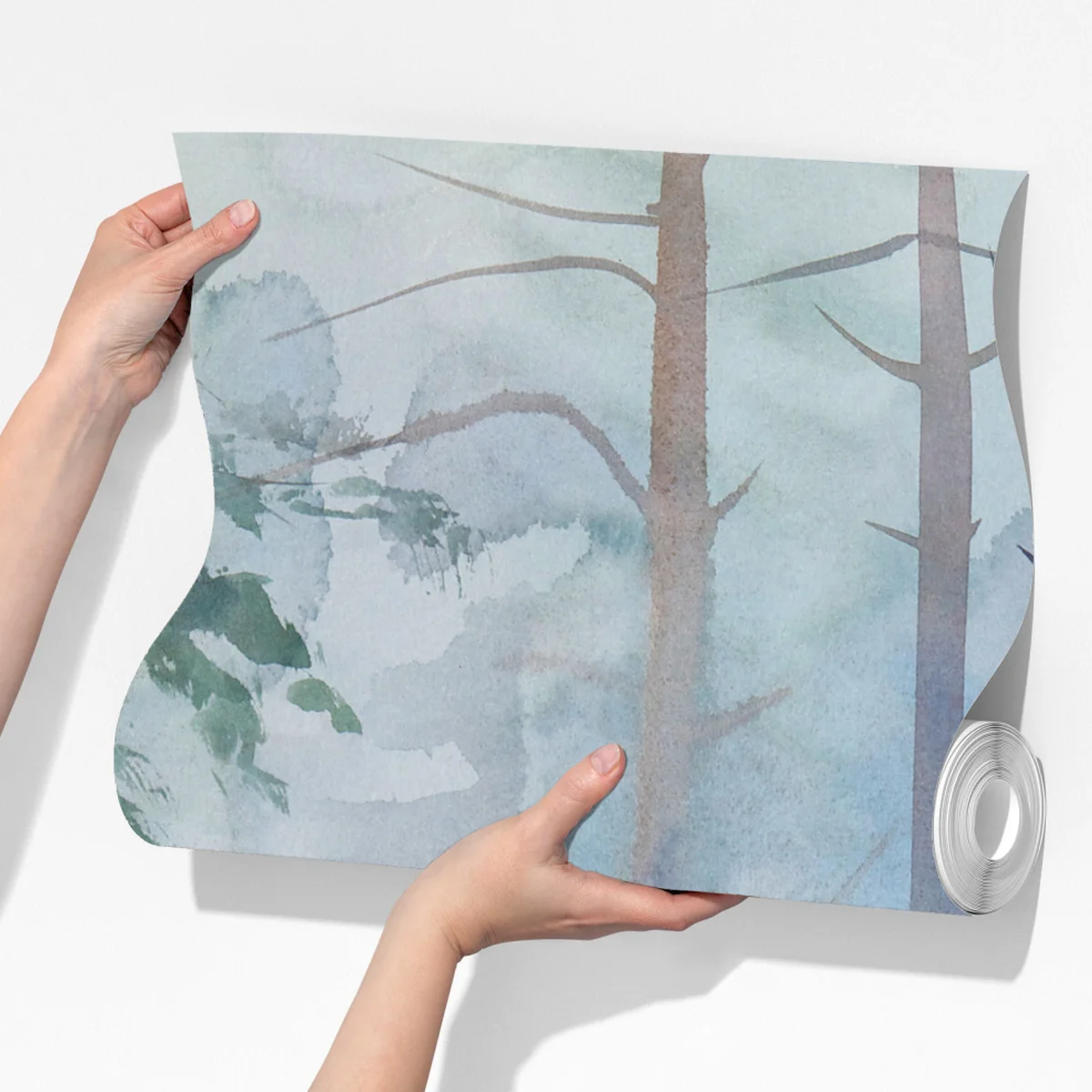 Fototapete nebliger aquarellwald Fototapete nebliger aquarellwald