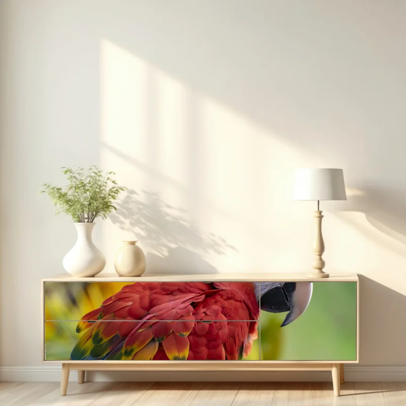 Repositionierbarer Aufkleber intensives porträt einer scharlachara