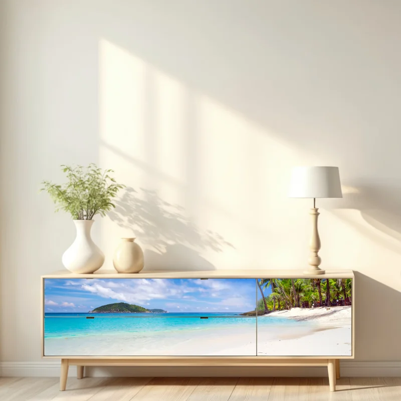 Repositionierbarer Aufkleber tropischer türkisstrand Repositionierbarer Aufkleber tropischer türkisstrand