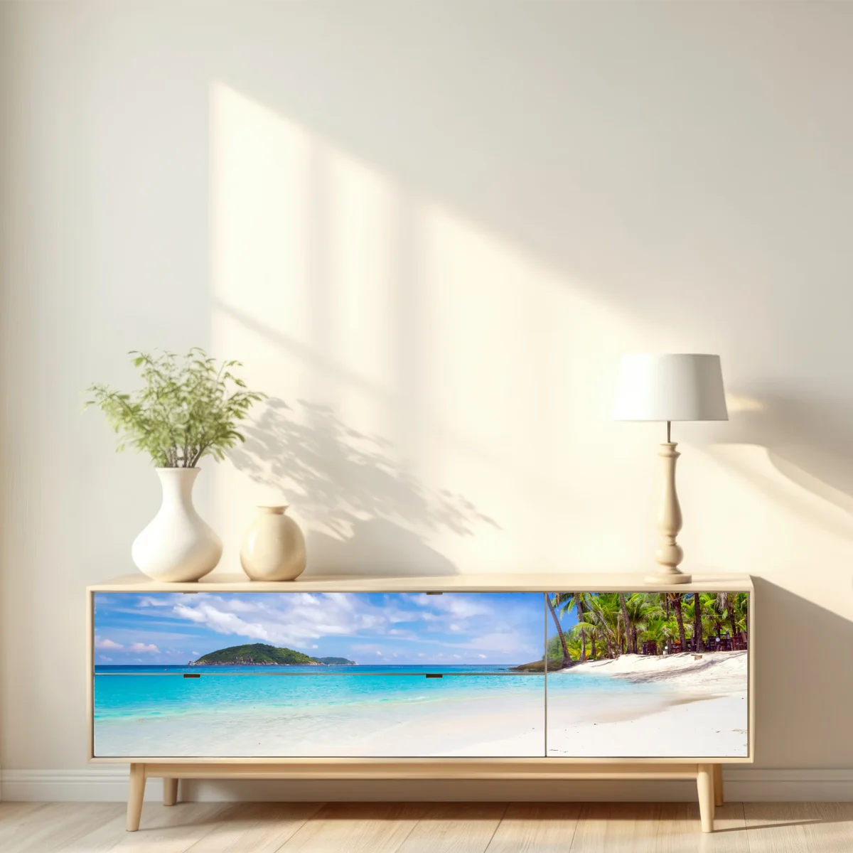 Repositionierbarer Aufkleber tropischer türkisstrand Repositionierbarer Aufkleber tropischer türkisstrand