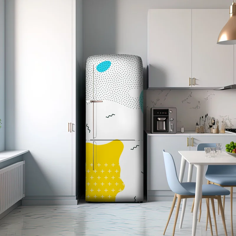 Kühlschrankaufkleber verspielte abstrakte formen in lebendigen farben