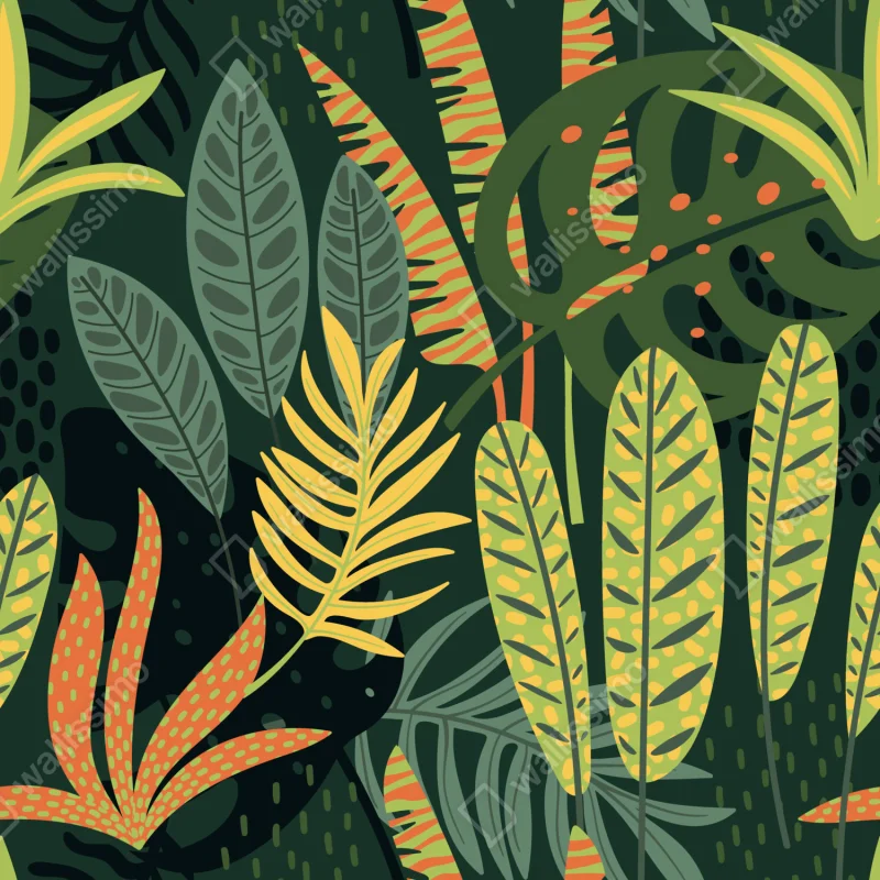 Tischaufkleber und Schreibtischaufkleber botanisches blattmuster im dschungelstil Tischaufkleber und Schreibtischaufkleber botanisches blattmuster im dschungelstil