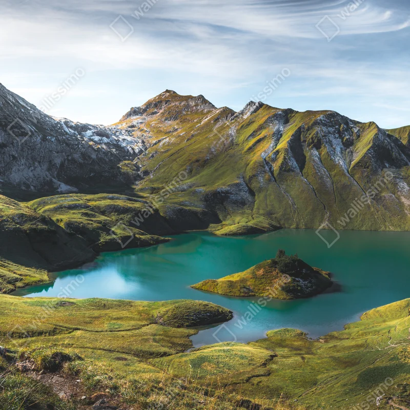 Schrankaufkleber türkises seeidyll am Schrecksee, Bayern Schrankaufkleber türkises seeidyll am Schrecksee, Bayern