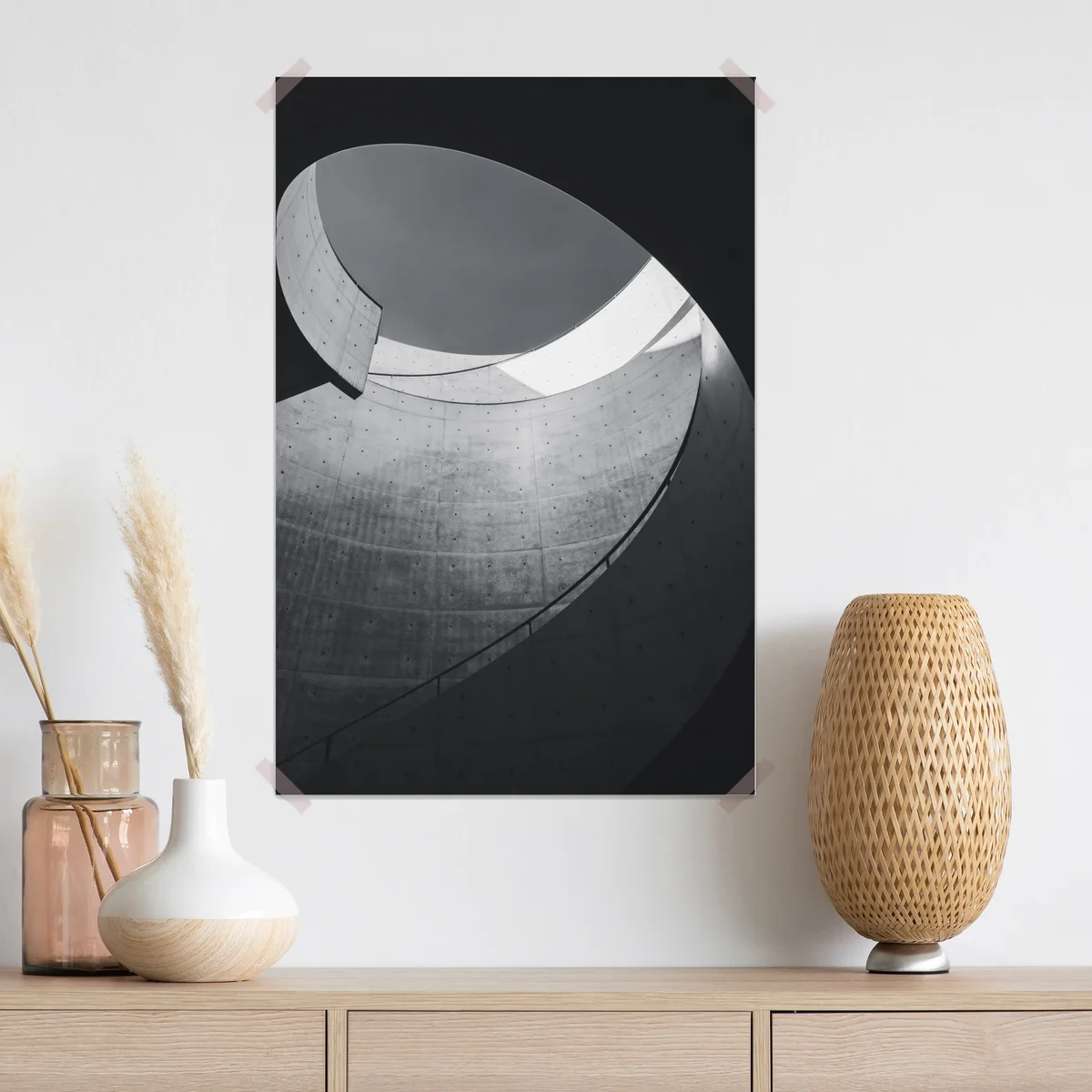 Poster geschwungene beton-spiraltreppe Poster geschwungene beton-spiraltreppe