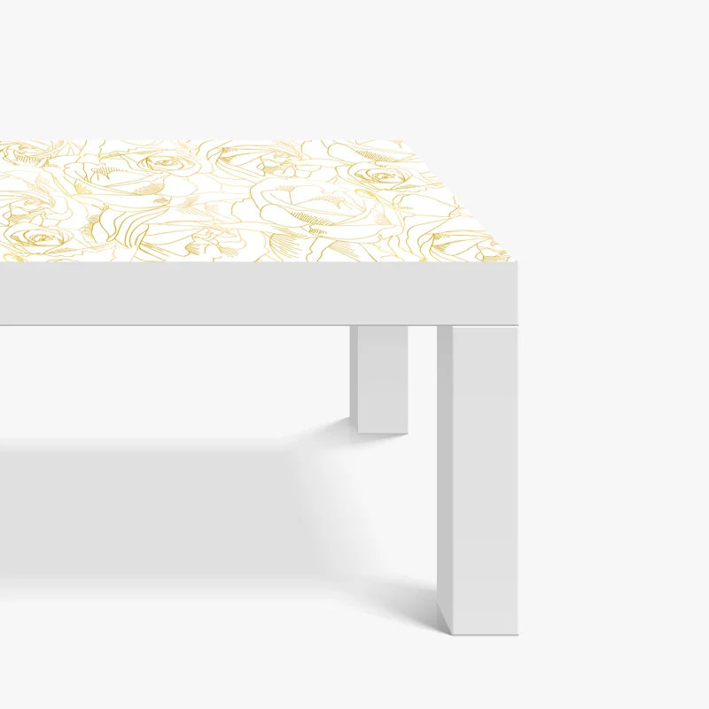 Tischaufkleber und Schreibtischaufkleber goldene rosen linienzeichnung