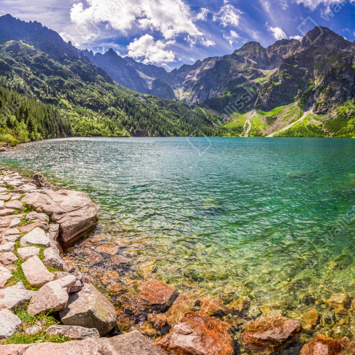 Repositionierbarer Aufkleber panorama Morskie Oko, Tatra Repositionierbarer Aufkleber panorama Morskie Oko, Tatra