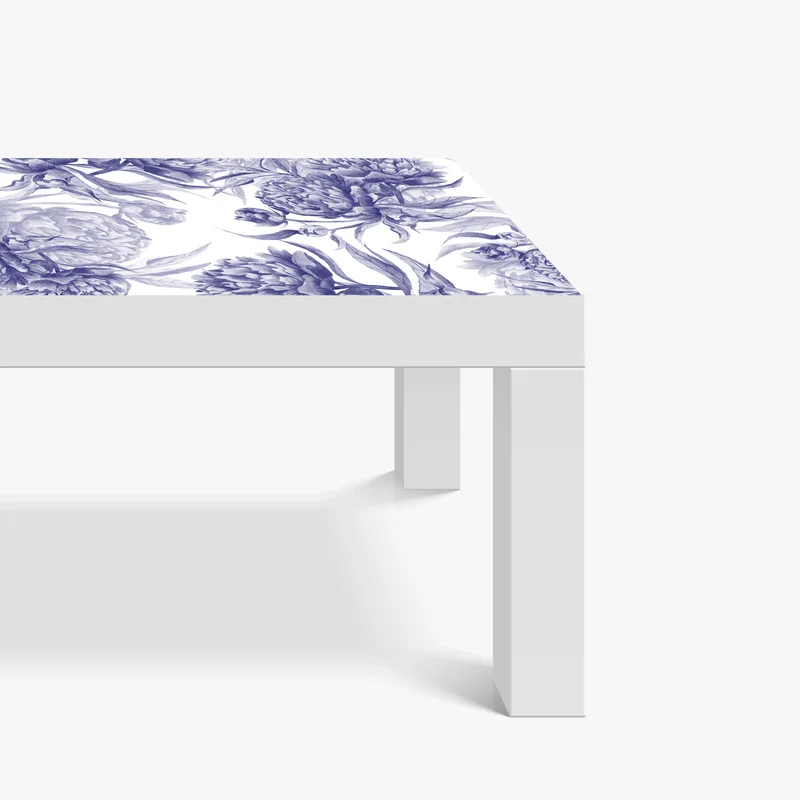 Tischaufkleber und Schreibtischaufkleber blaue pfingstrosen botanisches muster Tischaufkleber und Schreibtischaufkleber blaue pfingstrosen botanisches muster