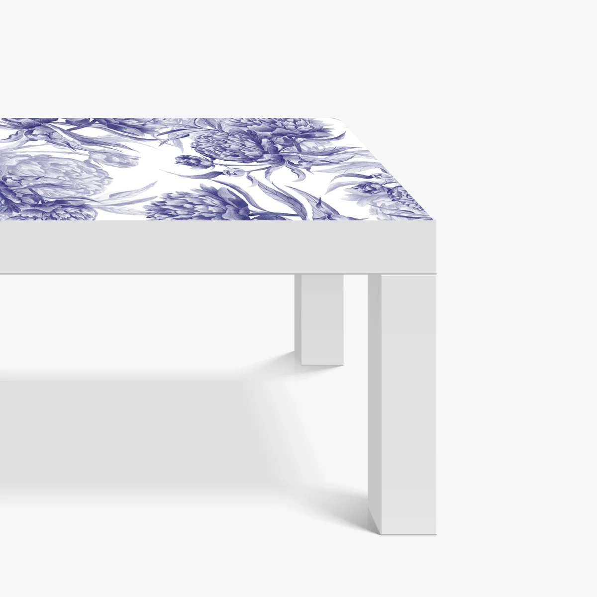 Tischaufkleber und Schreibtischaufkleber blaue pfingstrosen botanisches muster Tischaufkleber und Schreibtischaufkleber blaue pfingstrosen botanisches muster