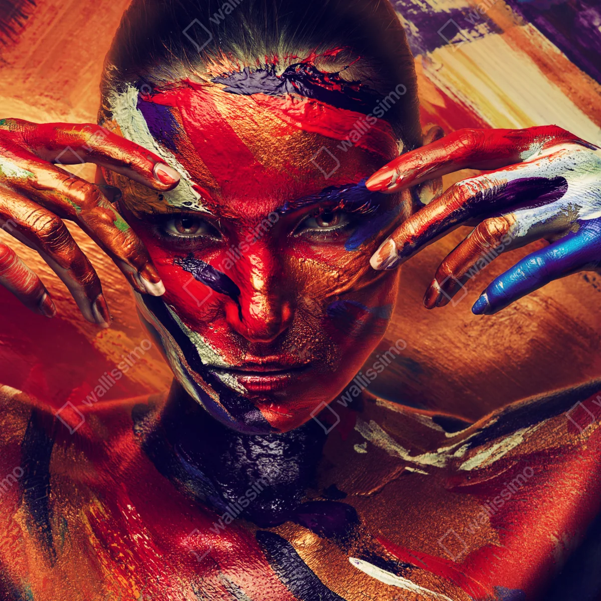 Fototapete mysteriöses bemaltes porträt Fototapete mysteriöses bemaltes porträt