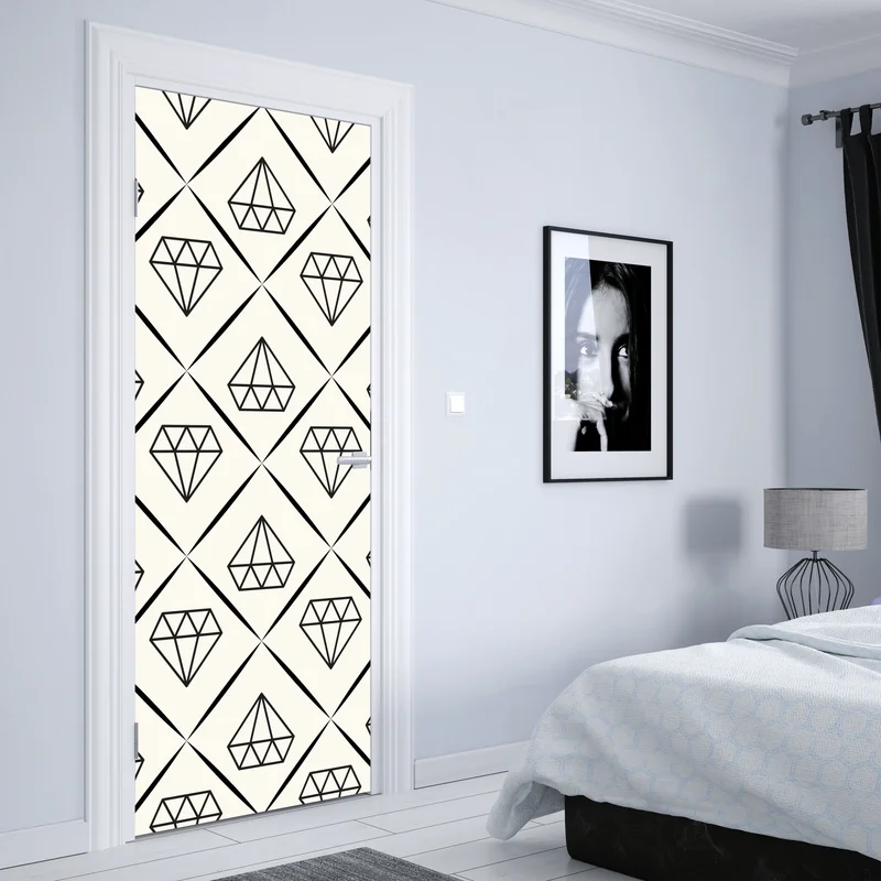 Türaufkleber geometrisches diamantmuster