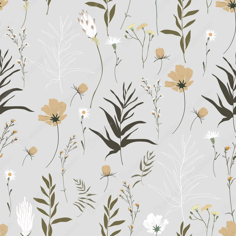 Poster zartes pastellmuster mit wildblumen • Poster bei Wallnifity® Poster zartes pastellmuster mit wildblumen • Poster bei Wallnifity®