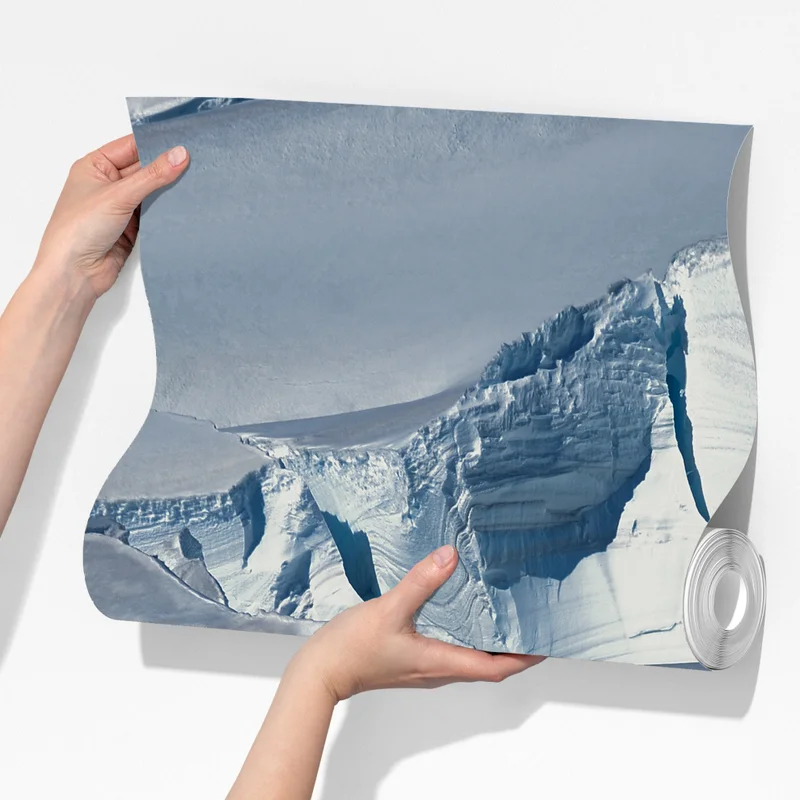 Fototapete gletscherlandschaft mit tiefen spalten Fototapete gletscherlandschaft mit tiefen spalten