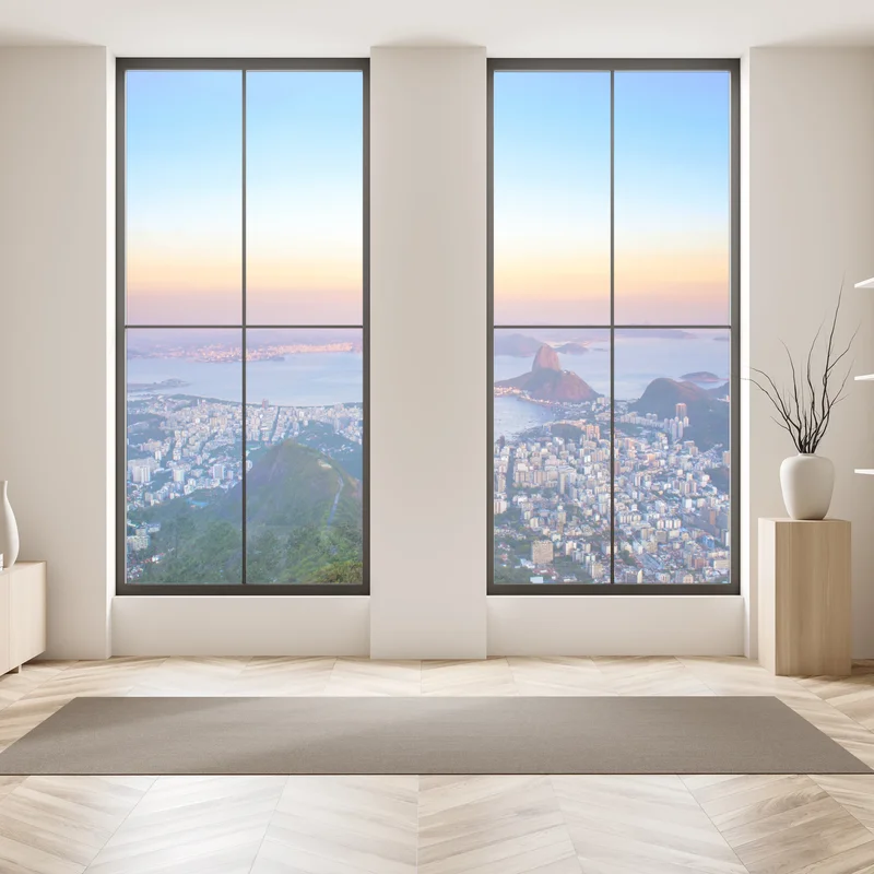 Naklejka na okno panorama Rio de Janeiro o zachodzie słońca