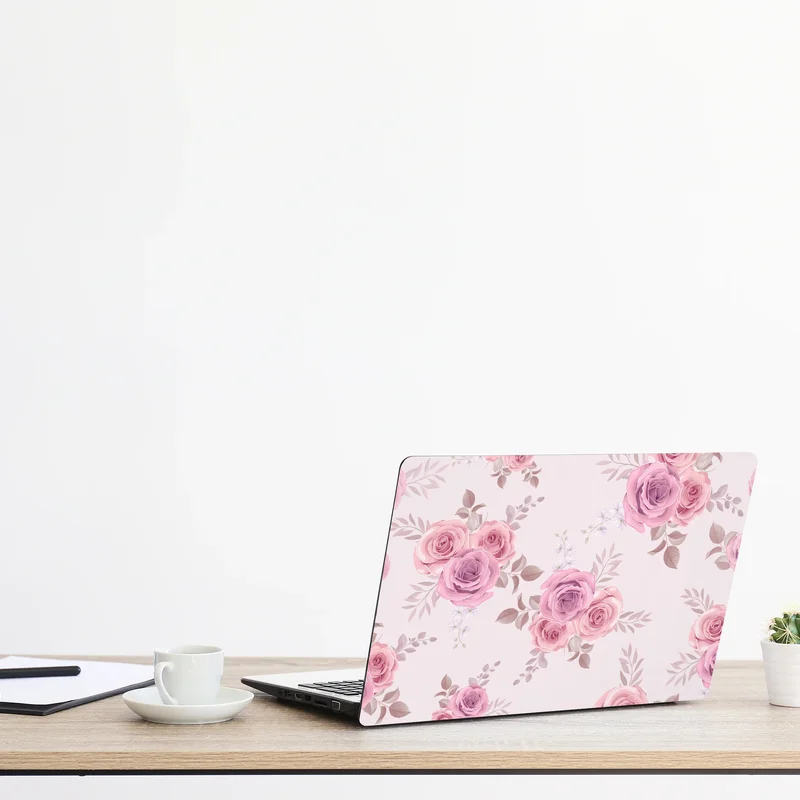 Laptop-Aufkleber zartes rosa rosenmuster Laptop-Aufkleber zartes rosa rosenmuster