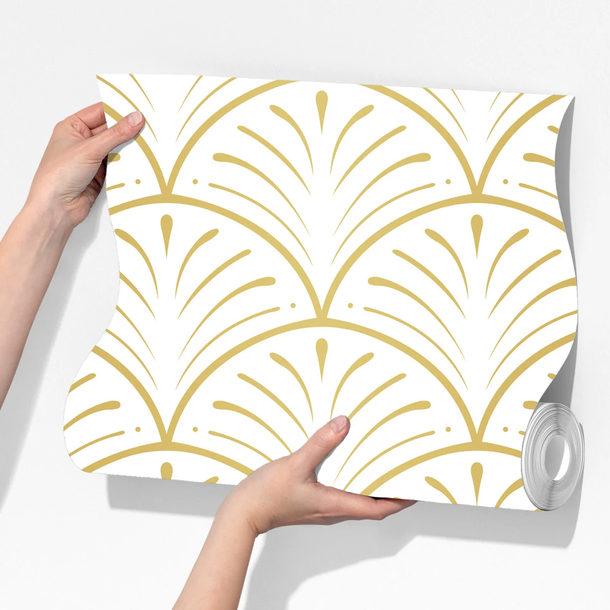 Fototapete goldenes art deco fächermuster Fototapete goldenes art deco fächermuster