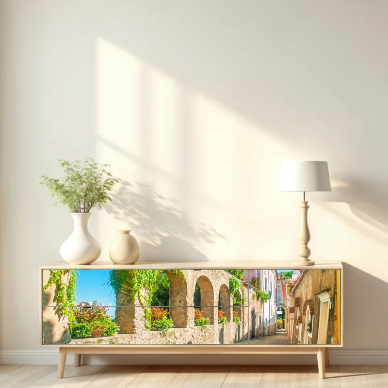 Repositionierbarer Aufkleber sonnige bögen in Ravello
