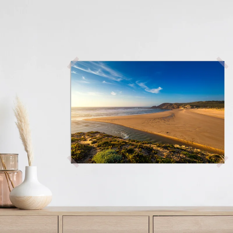 Poster Praia da Amoreira panoramablick Poster Praia da Amoreira panoramablick