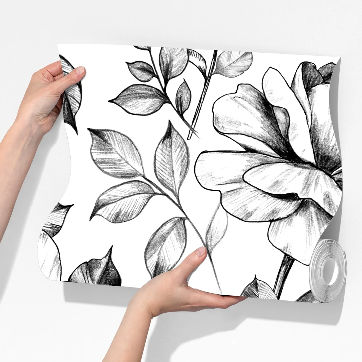 Fototapete handgezeichnetes rosenmuster Fototapete handgezeichnetes rosenmuster