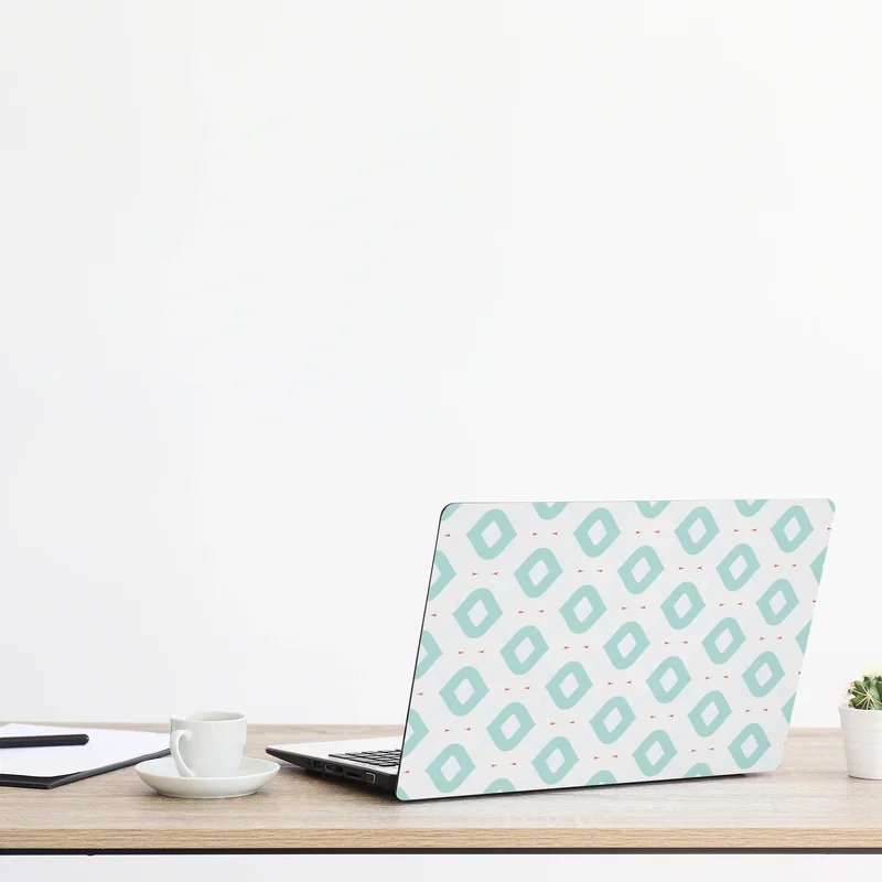 Naklejka na laptopa turkusowy geometryczny wzór rombów