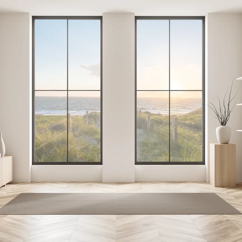 Fensteraufkleber sonnenbeschienener strandweg zum meer