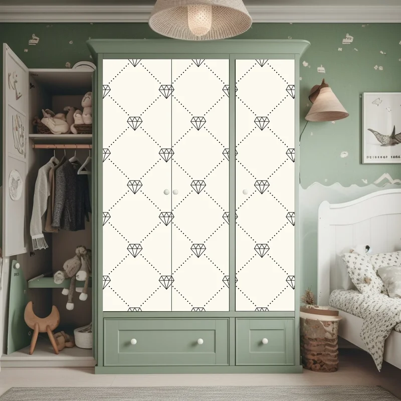 Schrankaufkleber diamentgittermuster auf beigem hintergrund Schrankaufkleber diamentgittermuster auf beigem hintergrund