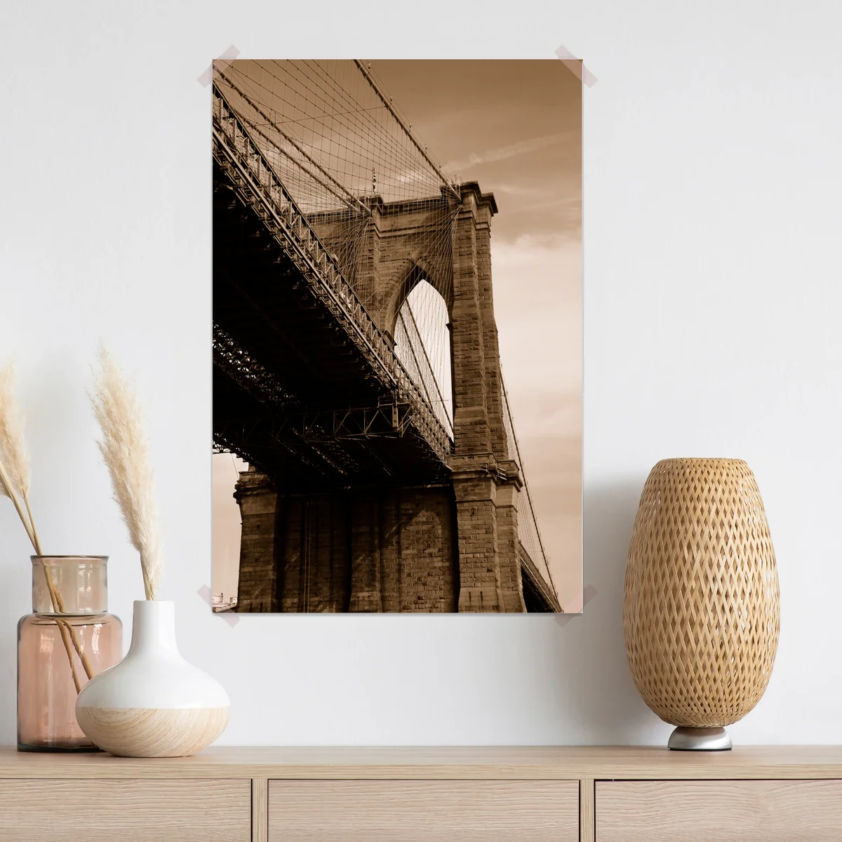 Poster sepia ansicht der Brooklyn Bridge Poster sepia ansicht der Brooklyn Bridge