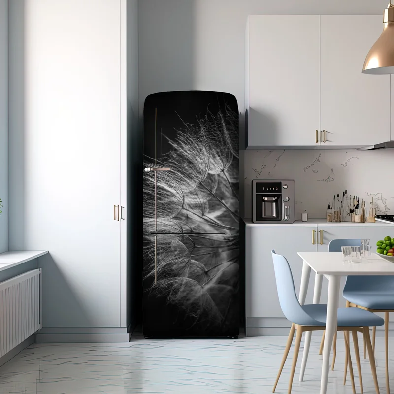 Kühlschrankaufkleber zarter löwenzahn in monochrom