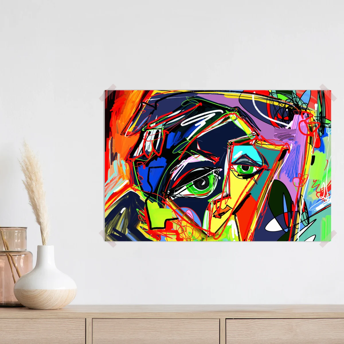 Poster farbenfrohes abstraktes gesichtsporträt Poster farbenfrohes abstraktes gesichtsporträt