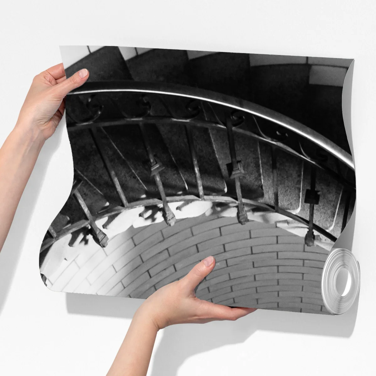 Fototapeta spiralne schody w monochromatycznej perspektywie Fototapeta spiralne schody w monochromatycznej perspektywie