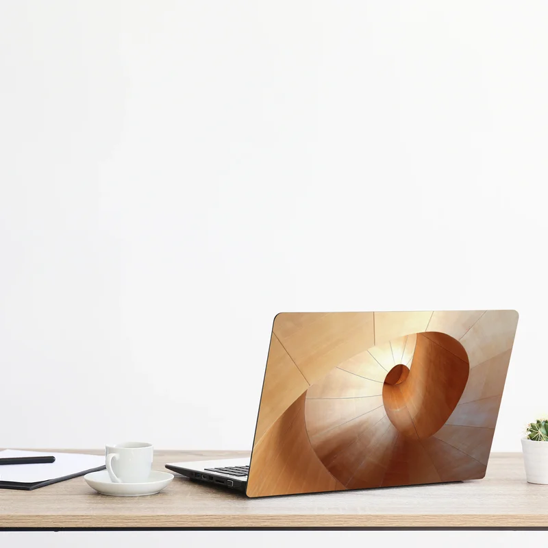 Laptop-Aufkleber warme holzspirale