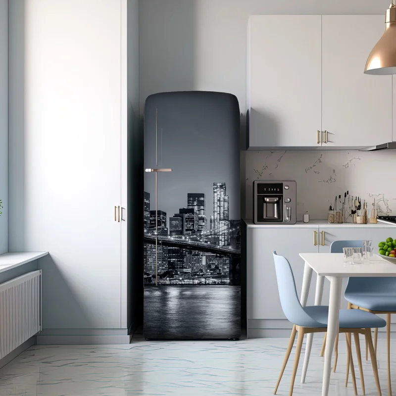 Kühlschrankaufkleber New York skyline bei nacht