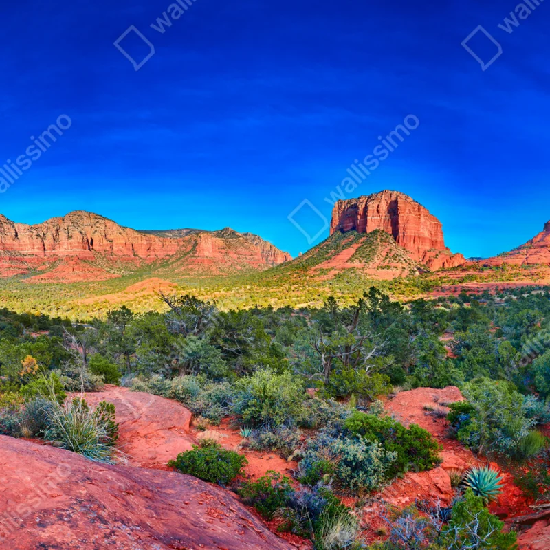 Fototapeta panoramiczny widok na Bell Rock i Courthouse Butte, Sedona Fototapeta panoramiczny widok na Bell Rock i Courthouse Butte, Sedona