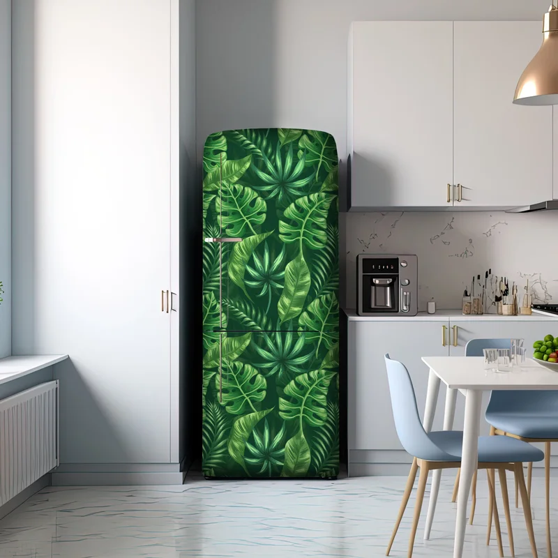 Kühlschrankaufkleber tropisches monstera blattmuster