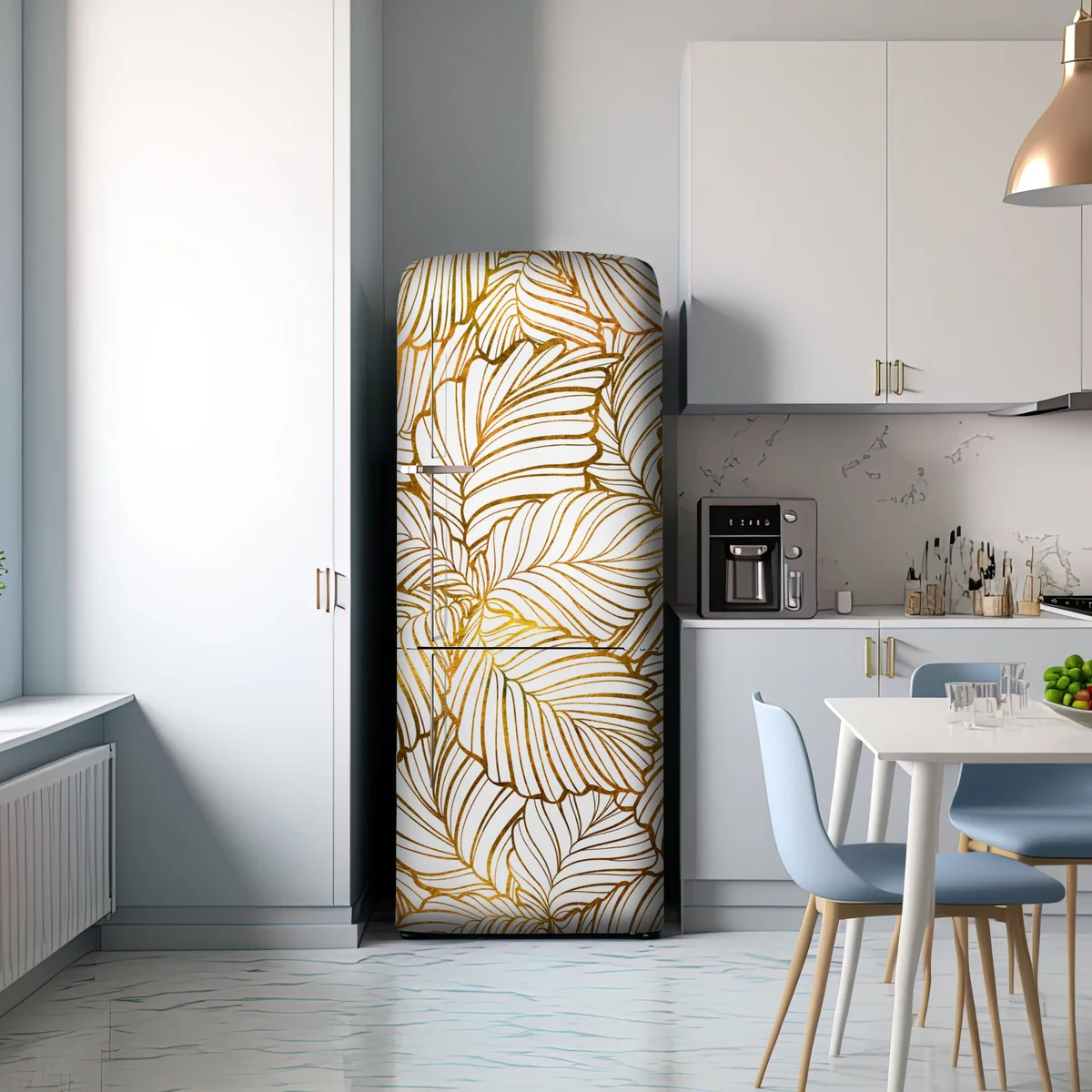 Kühlschrankaufkleber goldenes blatt line art muster Kühlschrankaufkleber goldenes blatt line art muster