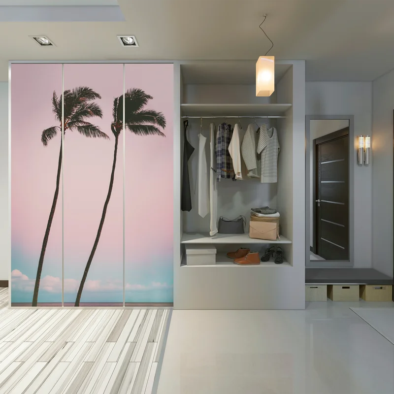 Schrankaufkleber pastellpalmen bei dämmerung Schrankaufkleber pastellpalmen bei dämmerung