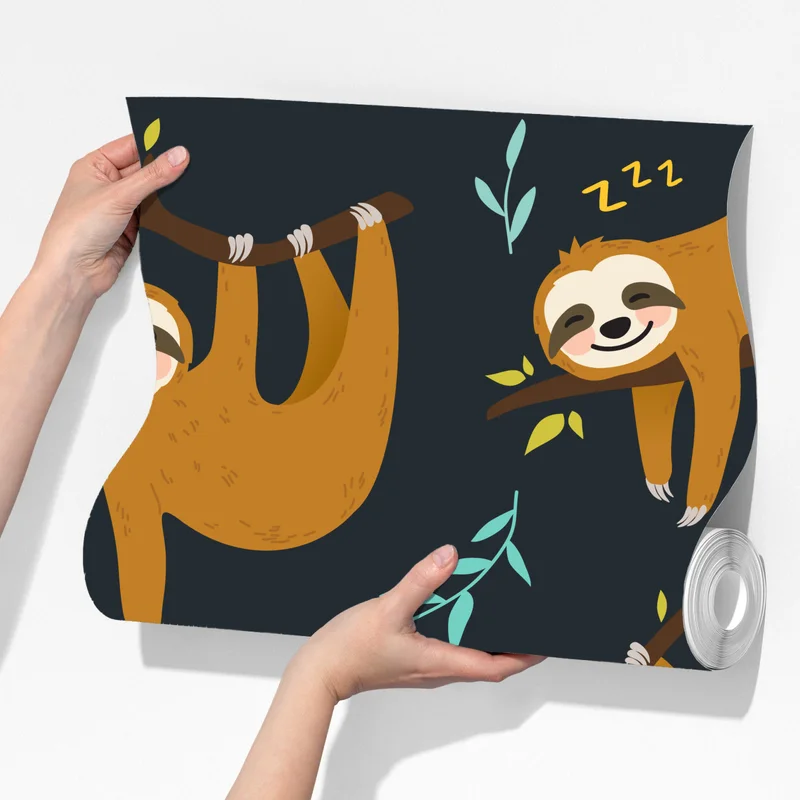 Fototapeta słodki wzór z leniwcami do pokoju dziecka Fototapeta słodki wzór z leniwcami do pokoju dziecka