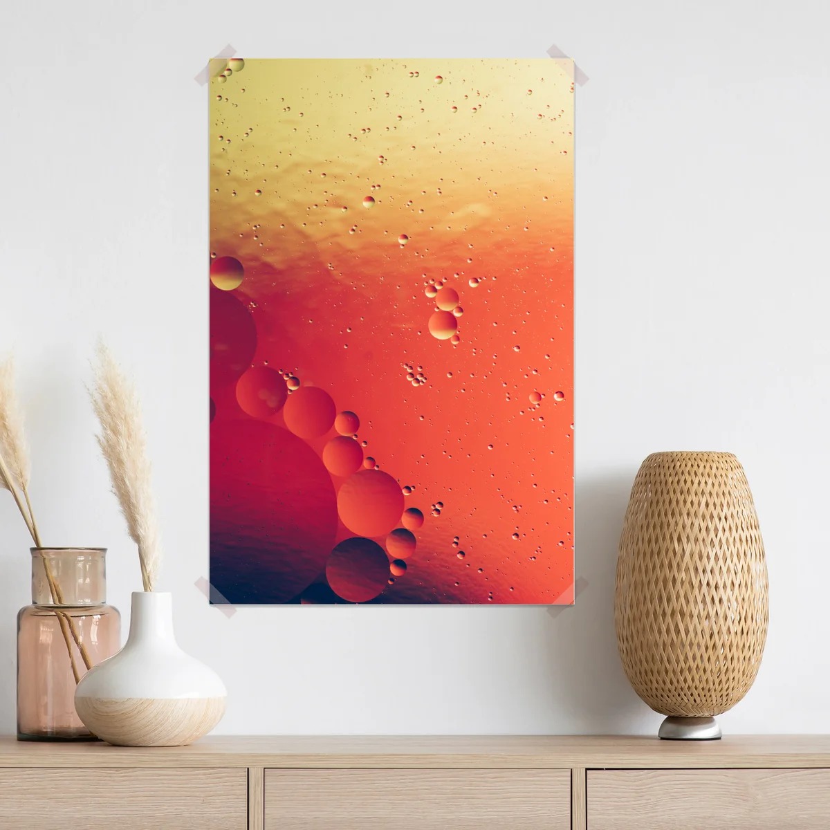 Poster warme orange abstraktion mit blasen Poster warme orange abstraktion mit blasen