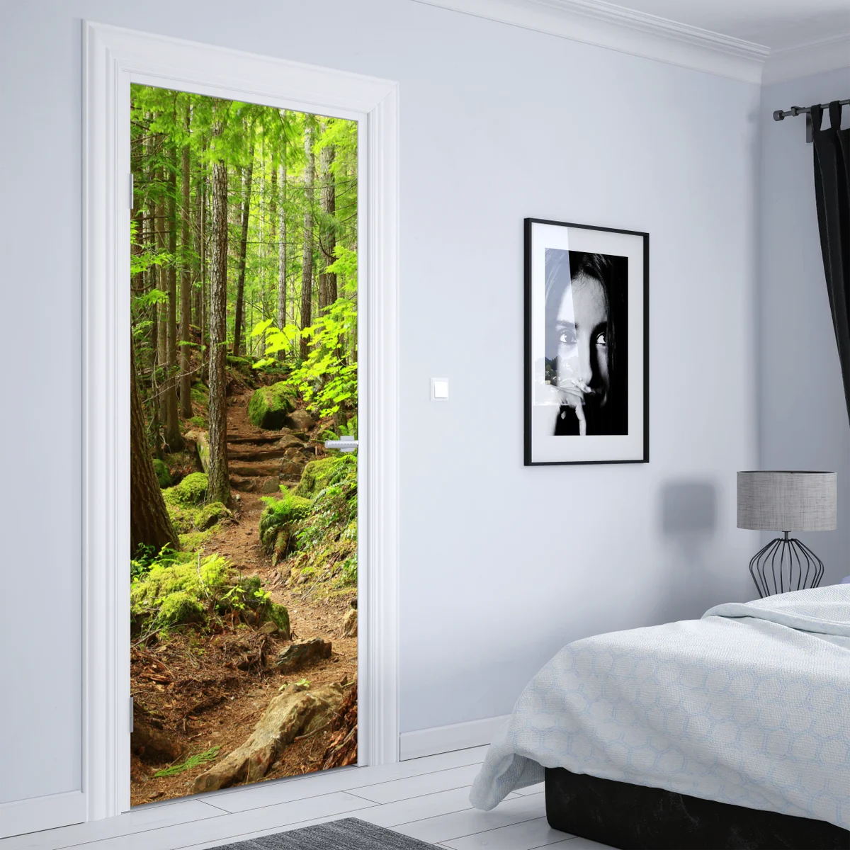 Türaufkleber moosiger waldpfad Türaufkleber moosiger waldpfad