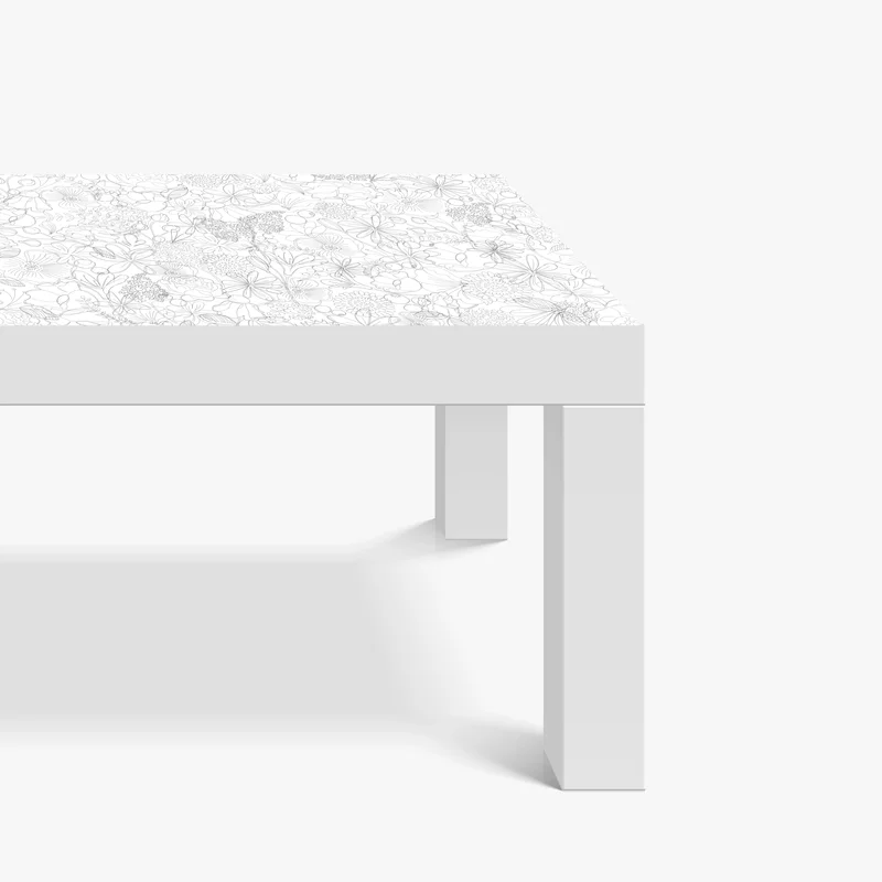 Tischaufkleber und Schreibtischaufkleber zartes handgezeichnetes blumenlinienmuster