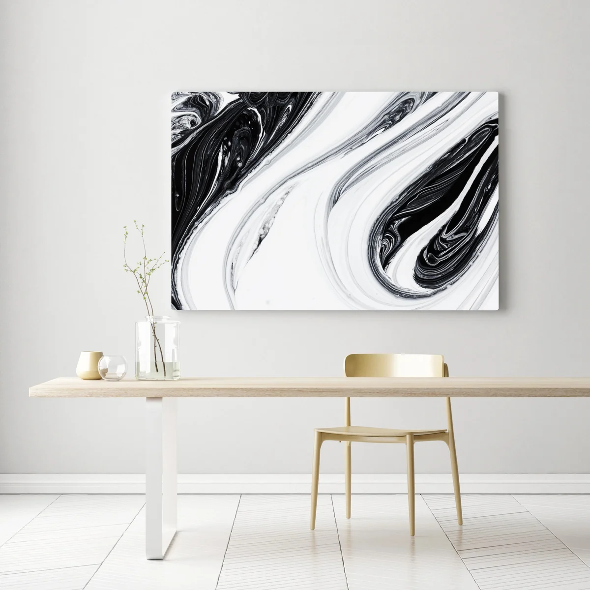 Leinwandbild monochromer marmorswirbel Leinwandbild monochromer marmorswirbel