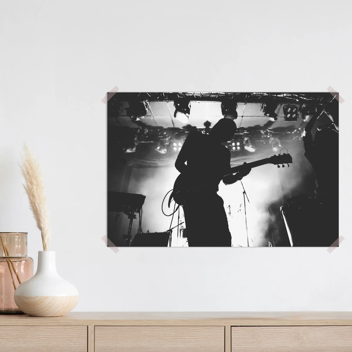 Poster gitaristensilhouette bei einem live-konzert Poster gitaristensilhouette bei einem live-konzert