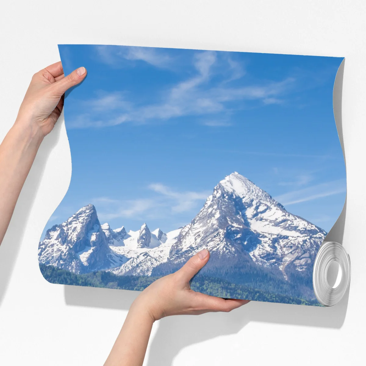 Fototapete alpine frühlingswiese mit schneebedeckten gipfeln Fototapete alpine frühlingswiese mit schneebedeckten gipfeln