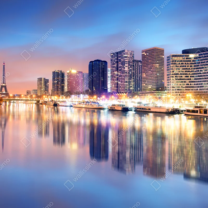 Fototapete Paris skyline bei dämmerung Fototapete Paris skyline bei dämmerung