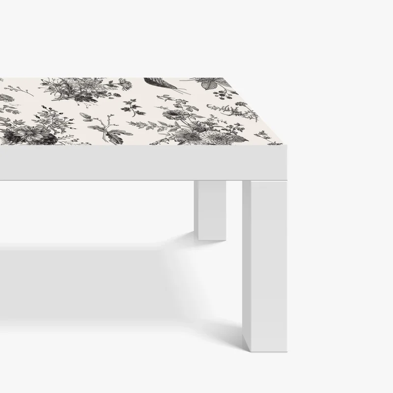 Tischaufkleber und Schreibtischaufkleber klassisches schwarzweißes blumenmuster