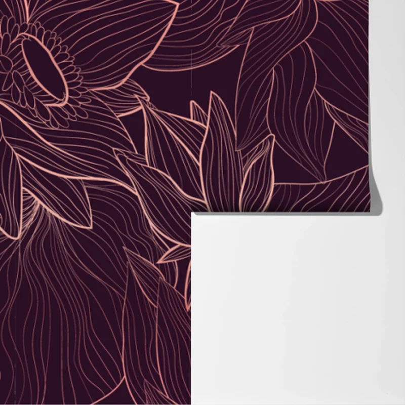 Fototapete elegantes rosa linienblumenmuster Fototapete elegantes rosa linienblumenmuster