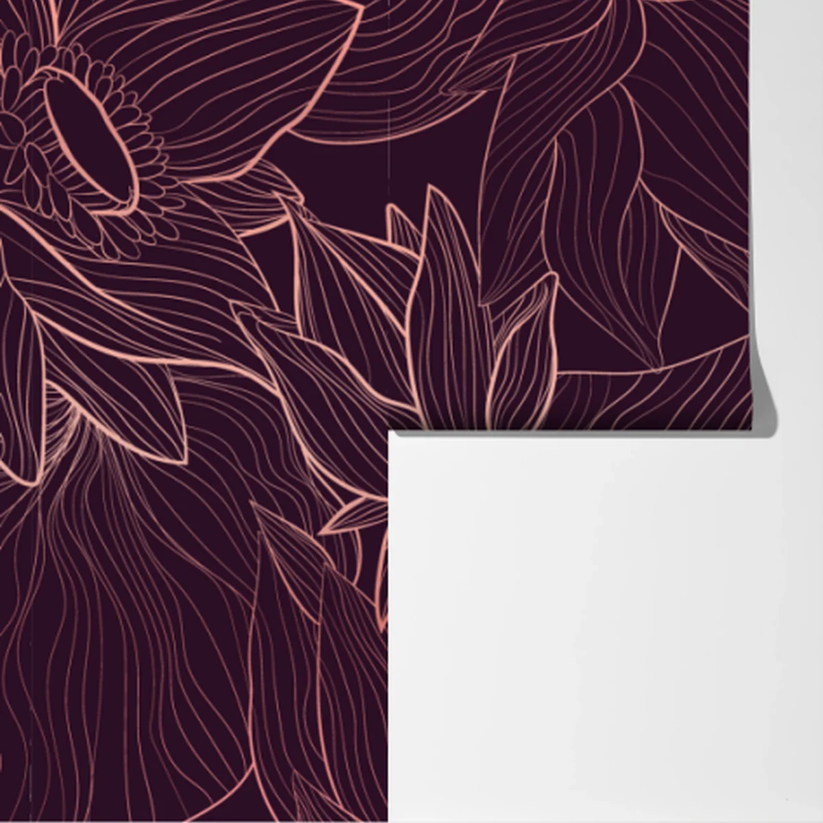 Fototapete elegantes rosa linienblumenmuster Fototapete elegantes rosa linienblumenmuster