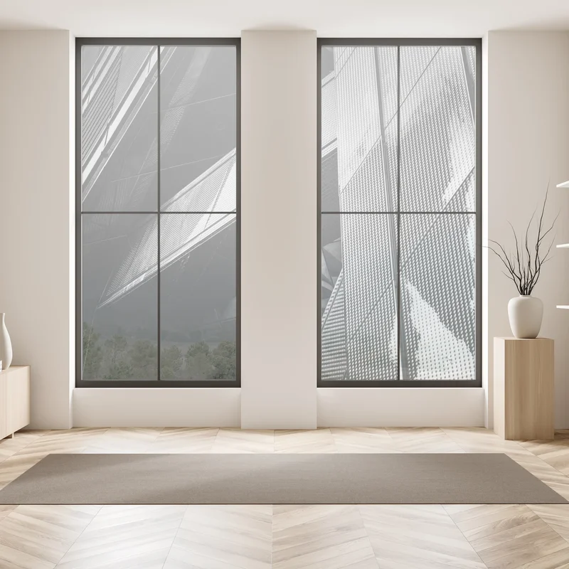 Fensteraufkleber geometrische moderne fassade in schwarzweiß